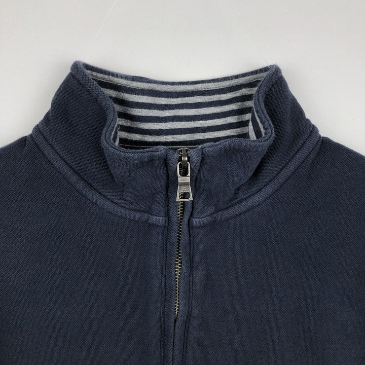 Brooks Brothers MICHIGAN University of Michigan College Piqué Half-Zip Sweatshirt (Men's XL equivalent) Pima Cotton navy blue type Vintage Second Hand