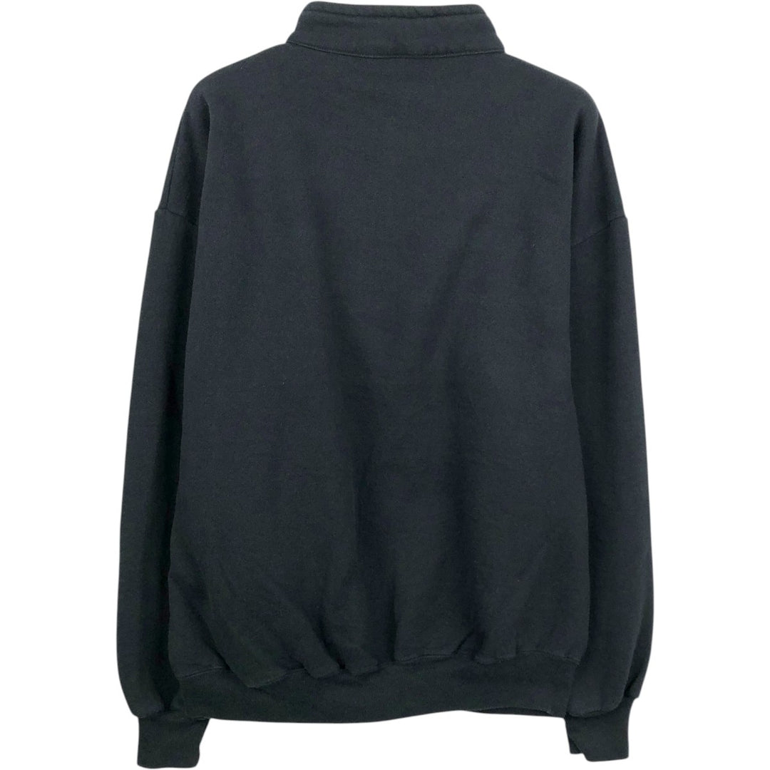 Vintage 80s-90'S Jerzees Half-Zip Sweatshirt, Made in USA, Men's XL cotton black type Vintage Second Hand