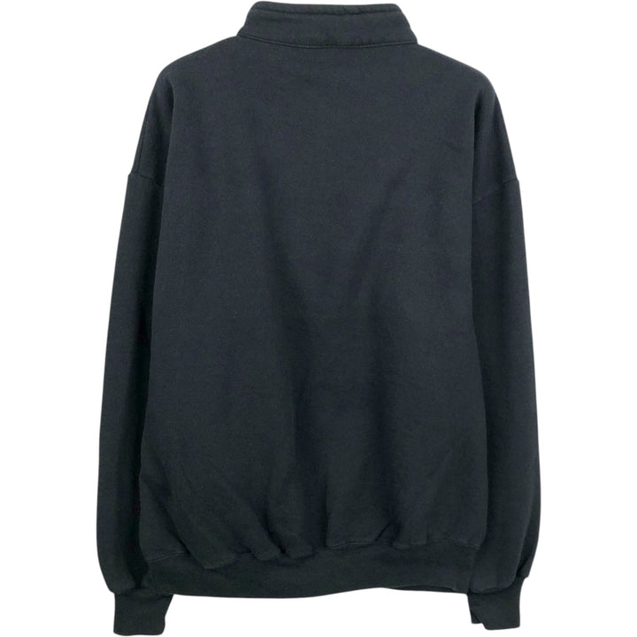 Vintage 80s-90'S Jerzees Half-Zip Sweatshirt, Made in USA, Men's XL cotton black type Vintage Second Hand
