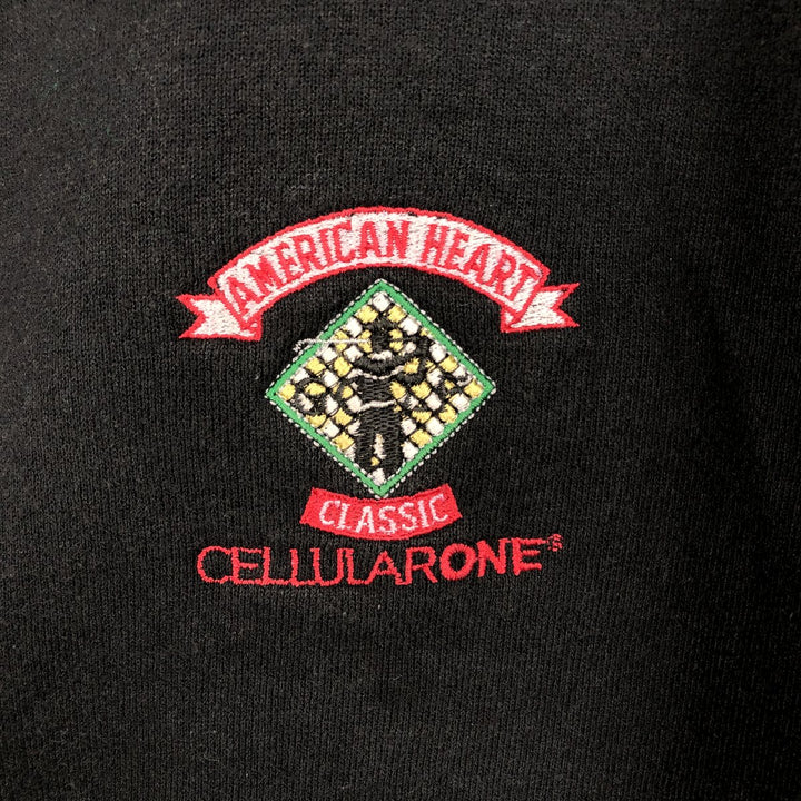Vintage 80s-90'S Jerzees Half-Zip Sweatshirt, Made in USA, Men's XL cotton black type Vintage Second Hand