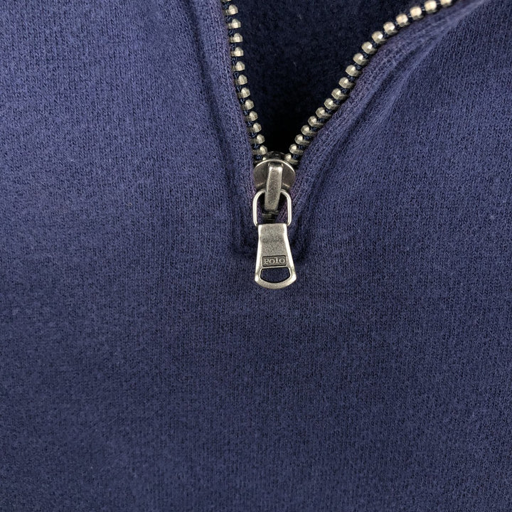 Ralph Lauren POLO by Ralph Lauren Half-Zip Sweatshirt, Men's XL cotton navy blue type Vintage Second Hand