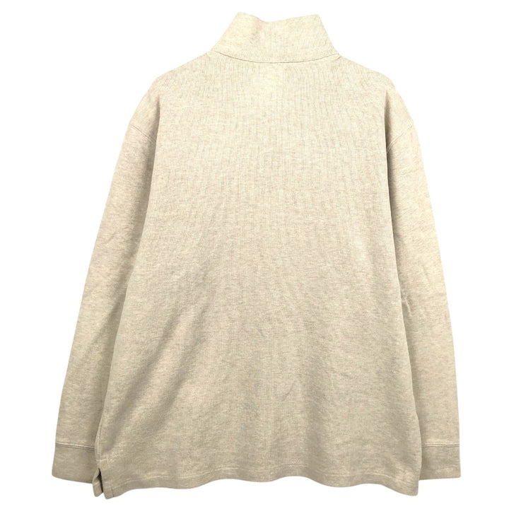 Ralph Lauren POLO by Ralph Lauren Half-Zip Sweatshirt, Men's XL cotton Beige type Vintage Second Hand