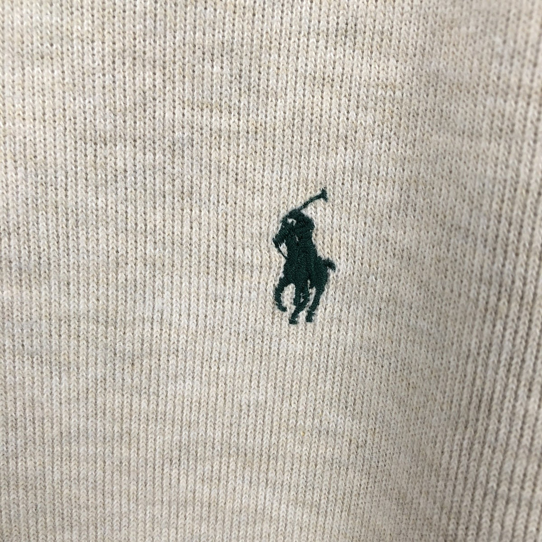 Ralph Lauren POLO by Ralph Lauren Half-Zip Sweatshirt, Men's XL cotton Beige type Vintage Second Hand