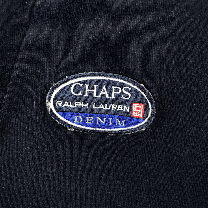 Ralph Lauren CHAPS Half-Zip Sweatshirt (Men's Size L) cotton navy blue type Vintage Second Hand