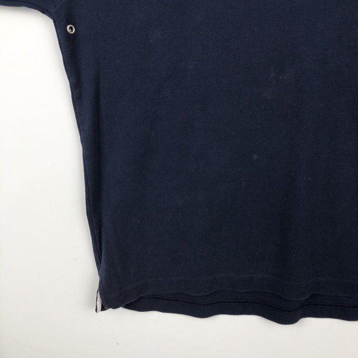 Ralph Lauren CHAPS Half-Zip Sweatshirt (Men's Size L) cotton navy blue type Vintage Second Hand