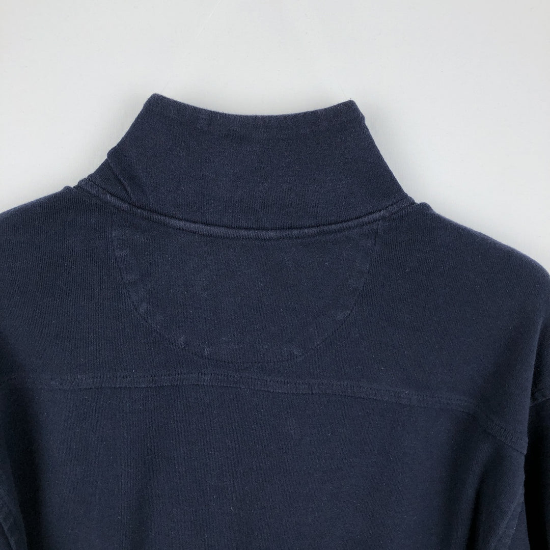 Ralph Lauren CHAPS Half-Zip Sweatshirt (Men's Size L) cotton navy blue type Vintage Second Hand