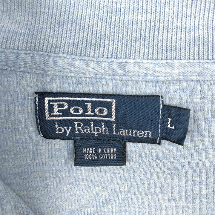 Ralph Lauren POLO by Ralph Lauren Half-Zip Sweatshirt, Men's Size L cotton Blue type light blue Vintage Second Hand