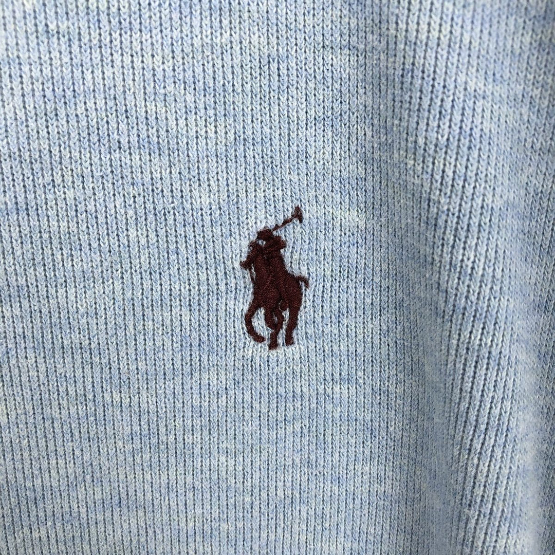 Ralph Lauren POLO by Ralph Lauren Half-Zip Sweatshirt, Men's Size L cotton Blue type light blue Vintage Second Hand
