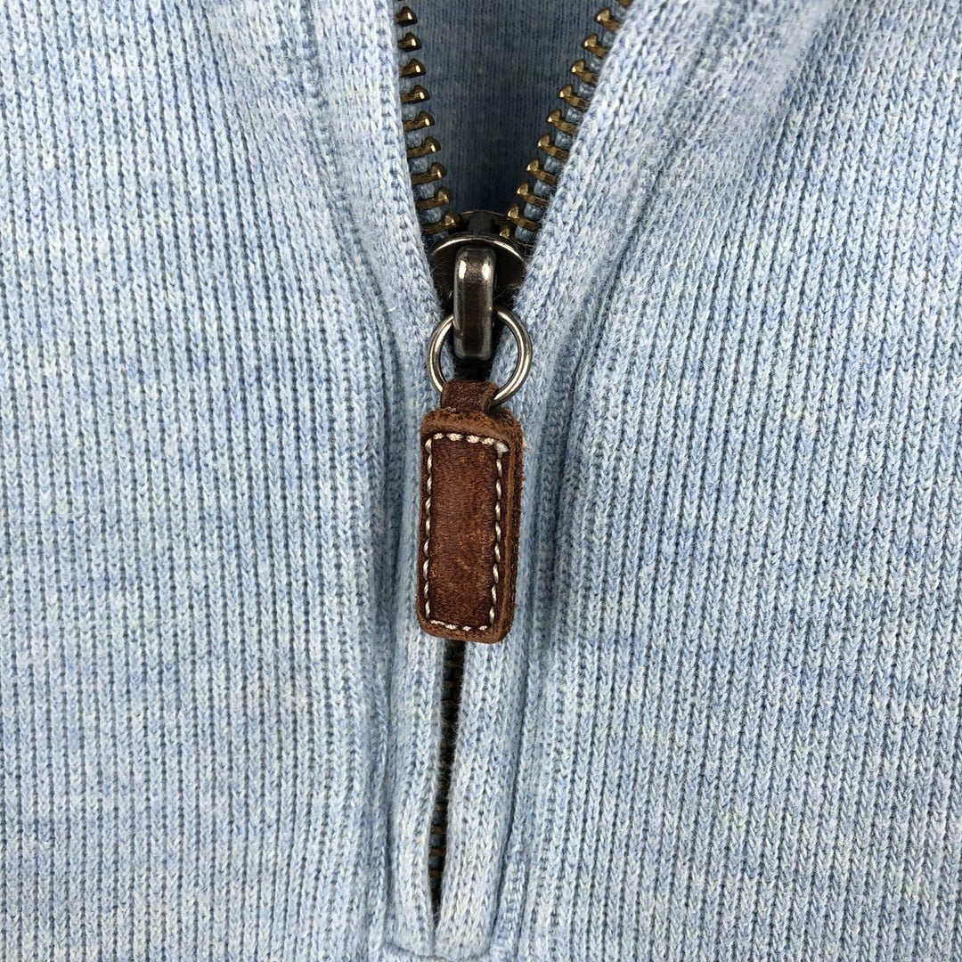 Ralph Lauren POLO by Ralph Lauren Half-Zip Sweatshirt, Men's Size L cotton Blue type light blue Vintage Second Hand
