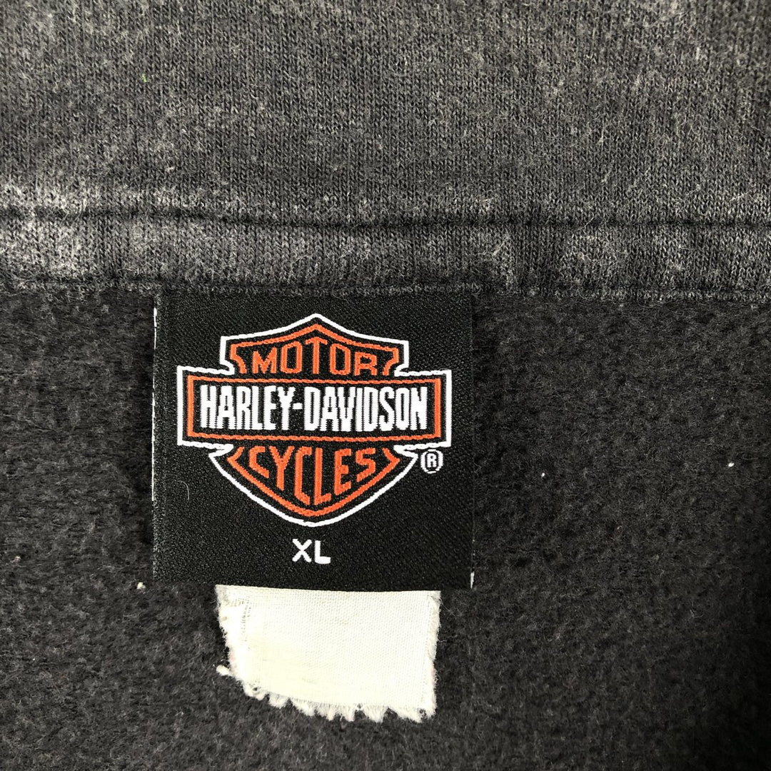 2000'S Harley-Davidson Advertising Half-Zip Sweatshirt (Men's Size XL) unclear Charcoal Vintage Second Hand