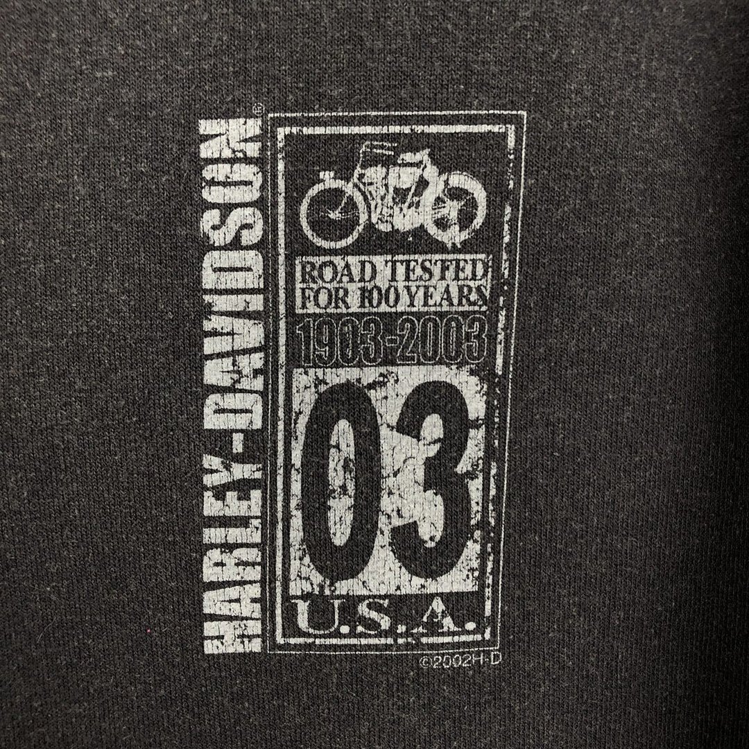 2000'S Harley-Davidson Advertising Half-Zip Sweatshirt (Men's Size XL) unclear Charcoal Vintage Second Hand