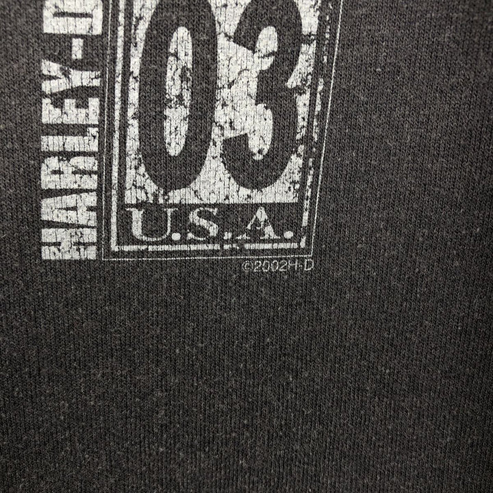 2000'S Harley-Davidson Advertising Half-Zip Sweatshirt (Men's Size XL) unclear Charcoal Vintage Second Hand