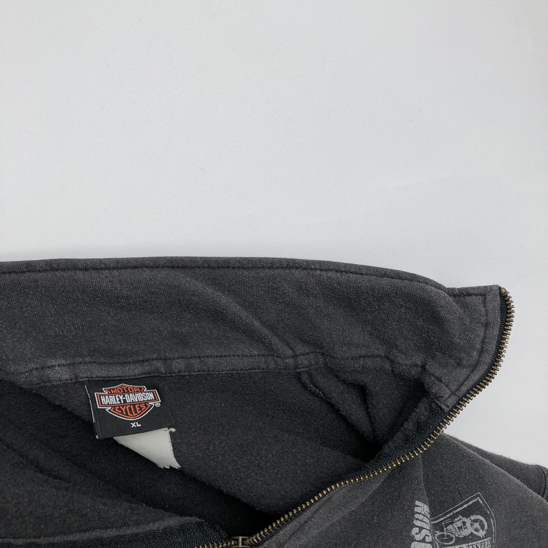 2000'S Harley-Davidson Advertising Half-Zip Sweatshirt (Men's Size XL) unclear Charcoal Vintage Second Hand