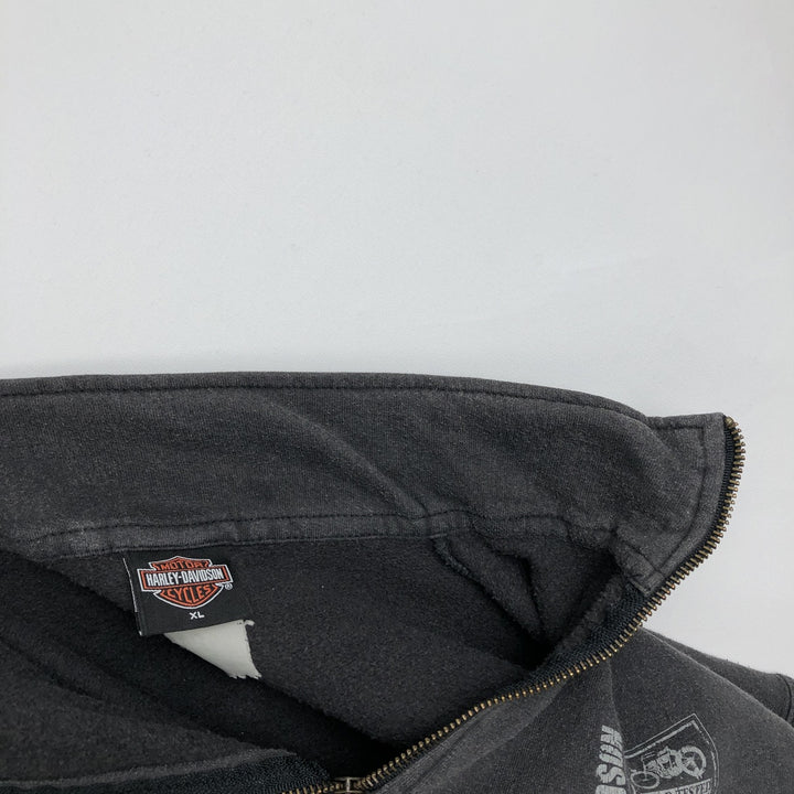 2000'S Harley-Davidson Advertising Half-Zip Sweatshirt (Men's Size XL) unclear Charcoal Vintage Second Hand