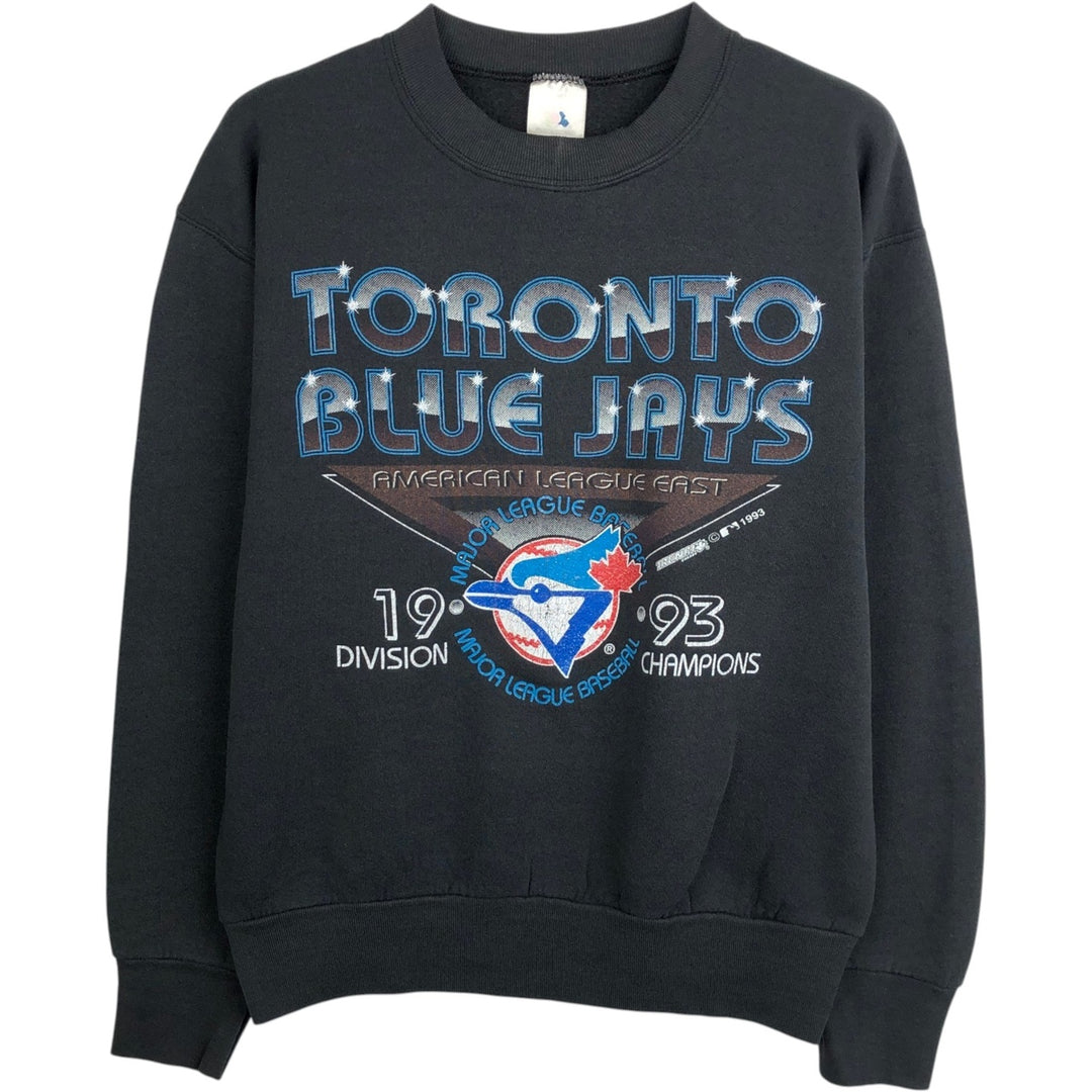 90'S Fruit of the Loom MLB Toronto Blue Jays Print Sweatshirt, Men's Size M (approx.), Vintage unclear black type Vintage Second Hand