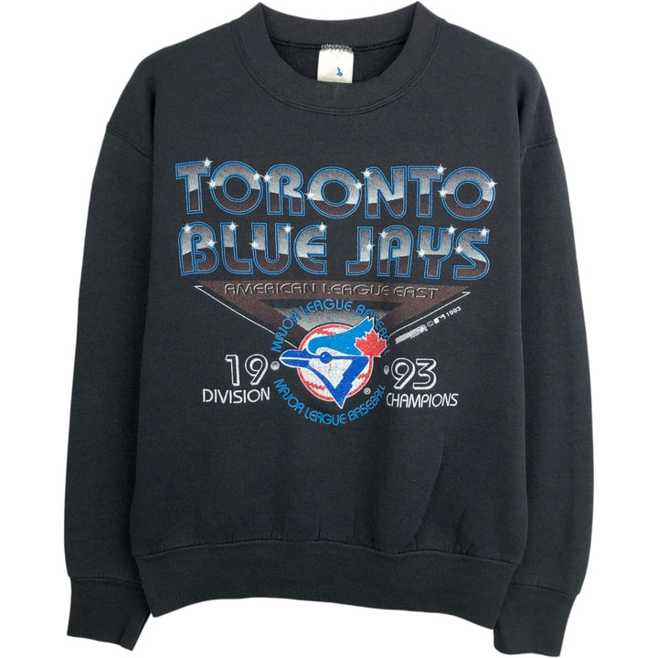 90'S Fruit of the Loom MLB Toronto Blue Jays Print Sweatshirt, Men's Size M (approx.), Vintage unclear black type Vintage Second Hand