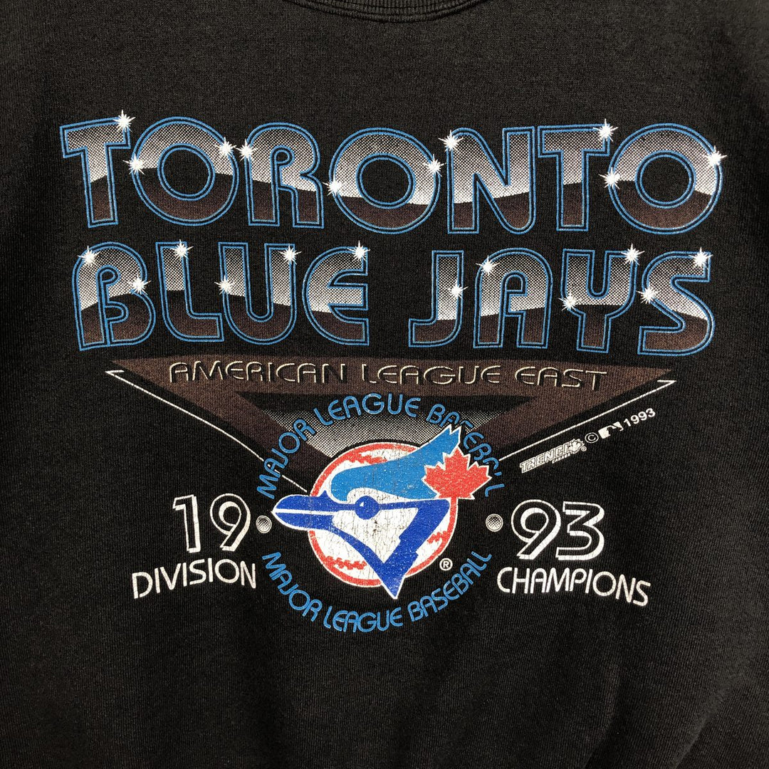 90'S Fruit of the Loom MLB Toronto Blue Jays Print Sweatshirt, Men's Size M (approx.), Vintage unclear black type Vintage Second Hand