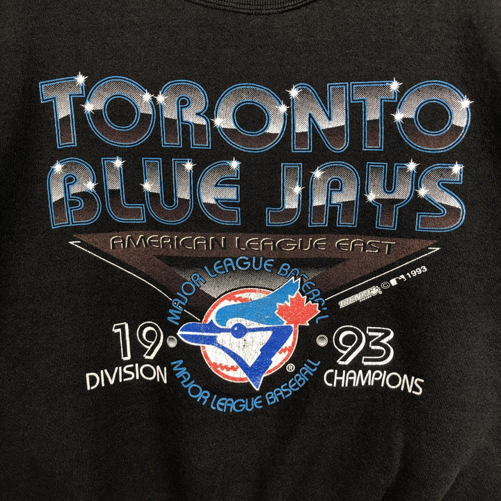 90'S Fruit of the Loom MLB Toronto Blue Jays Print Sweatshirt, Men's Size M (approx.), Vintage unclear black type Vintage Second Hand