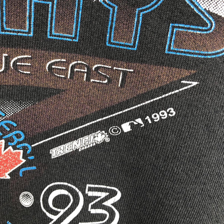 90'S Fruit of the Loom MLB Toronto Blue Jays Print Sweatshirt, Men's Size M (approx.), Vintage unclear black type Vintage Second Hand