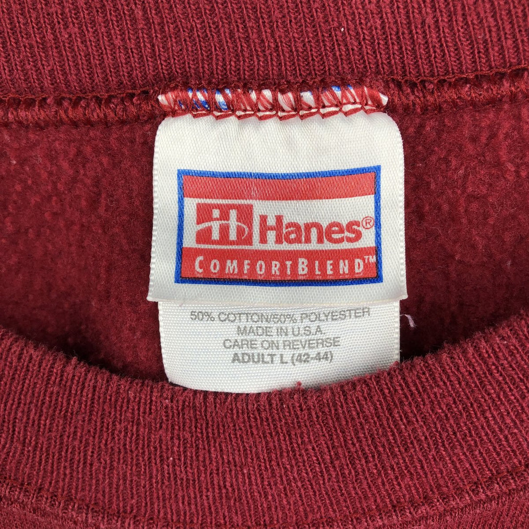 Hanes COMFORTBLEND NFL Washington Redskins print sweatshirt, made in USA, men's size L equivalent. cotton burgundy type Vintage Second Hand