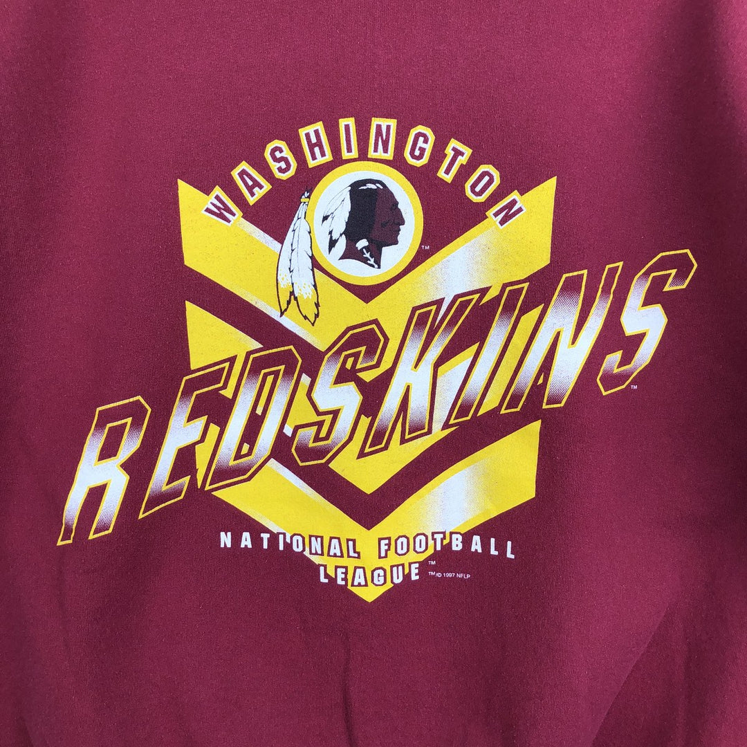 Hanes COMFORTBLEND NFL Washington Redskins print sweatshirt, made in USA, men's size L equivalent. cotton burgundy type Vintage Second Hand