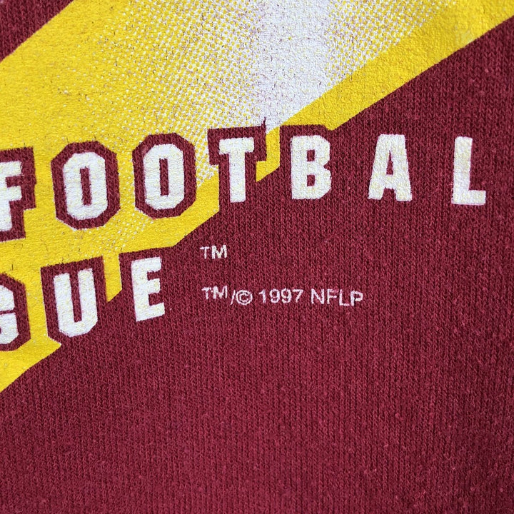 Hanes COMFORTBLEND NFL Washington Redskins print sweatshirt, made in USA, men's size L equivalent. cotton burgundy type Vintage Second Hand