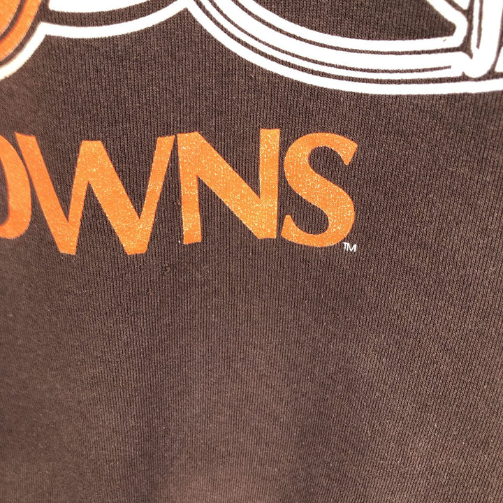 TRENCH NFL CLEVELAND BROWNS Cleveland Browns Sweatshirt, Made in USA, Men's XL equivalent, Vintage. polyester brown type Vintage Second Hand