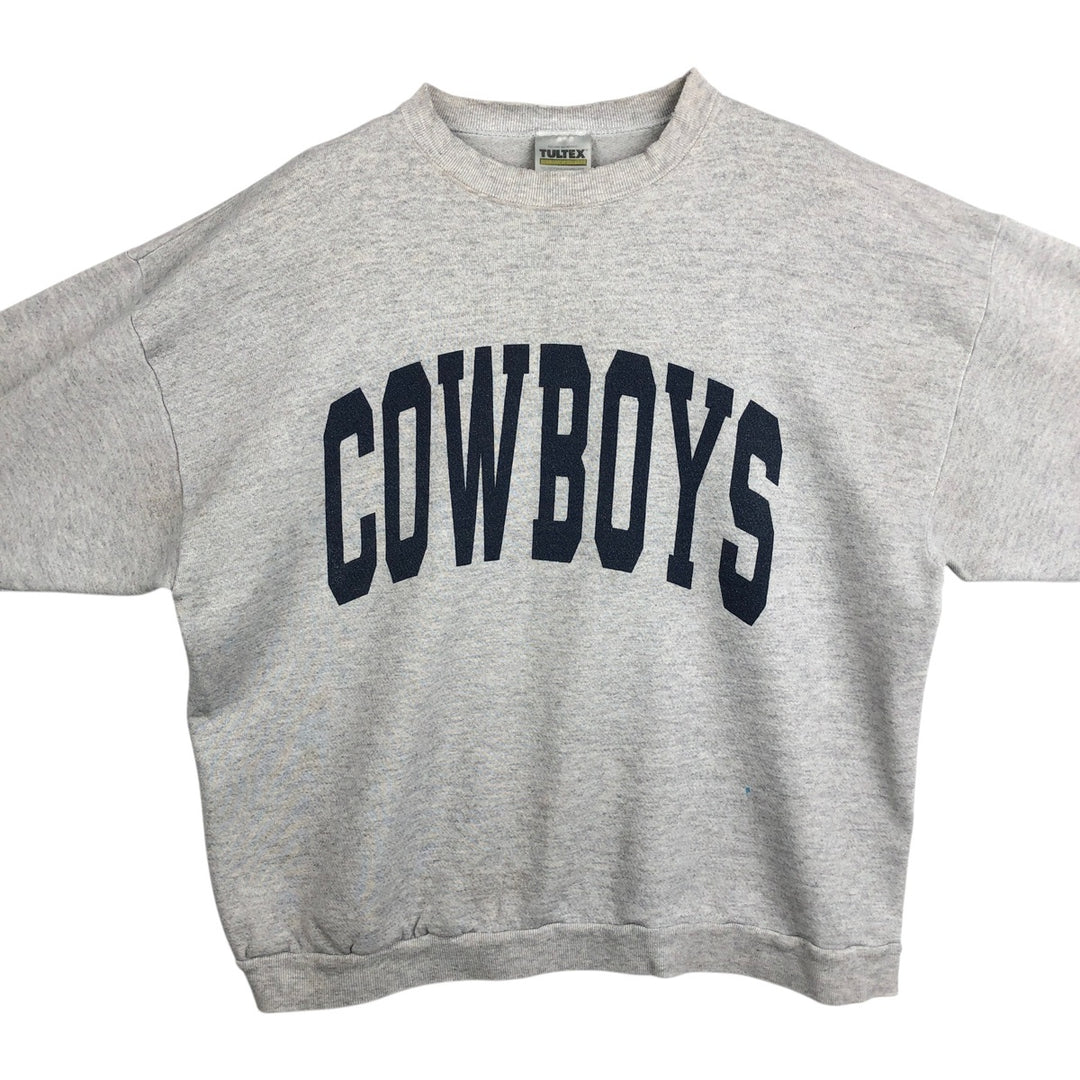 90'S Tultex NFL Dallas Cowboys Print Sweatshirt, Made in USA, Men's XL (approx.), Vintage cotton gray type Vintage Second Hand