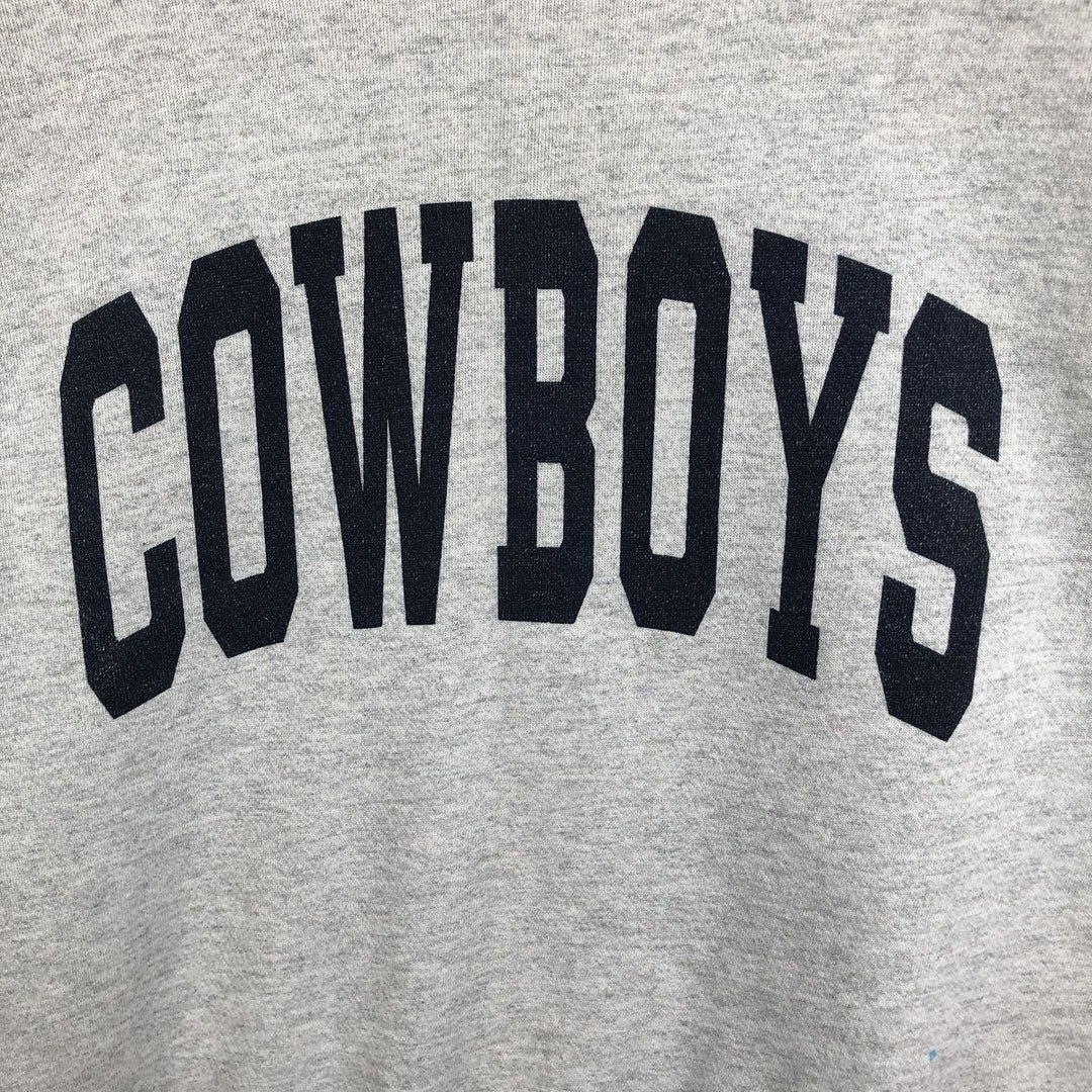 90'S Tultex NFL Dallas Cowboys Print Sweatshirt, Made in USA, Men's XL (approx.), Vintage cotton gray type Vintage Second Hand