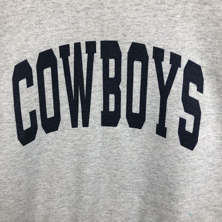 90'S Tultex NFL Dallas Cowboys Print Sweatshirt, Made in USA, Men's XL (approx.), Vintage cotton gray type Vintage Second Hand
