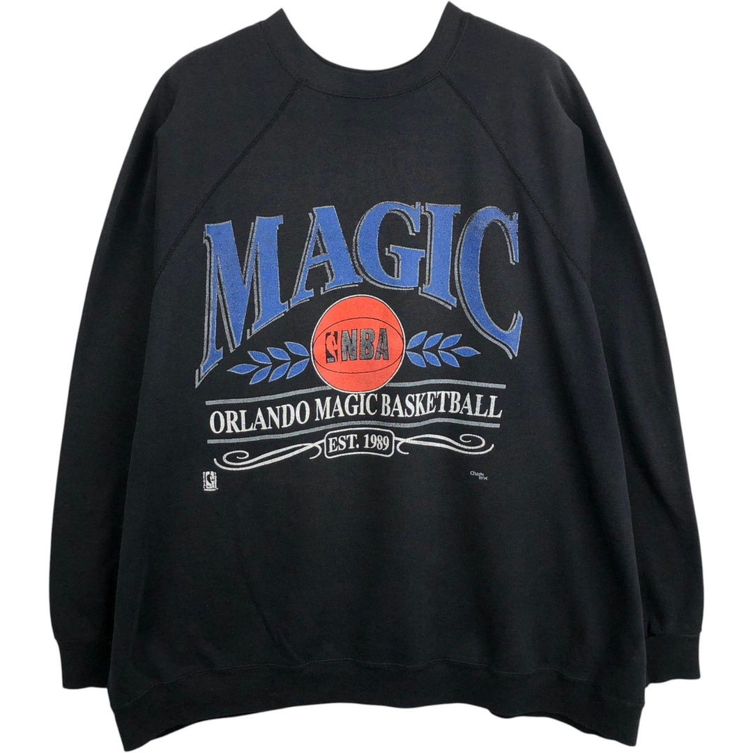 80'S TULTEX Orlando Magic Print Sweatshirt, Men's Size XXXXL (approx.), Vintage cotton black type Vintage Second Hand