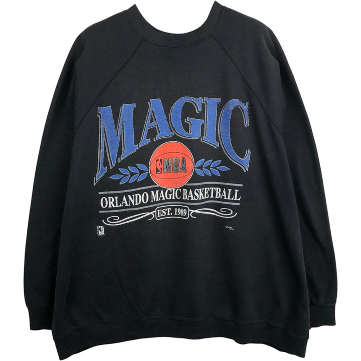 80'S TULTEX Orlando Magic Print Sweatshirt, Men's Size XXXXL (approx.), Vintage cotton black type Vintage Second Hand