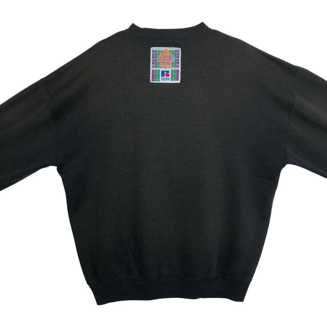 90'S Russell NFL Pittsburgh Steelers Print Sweatshirt, Made in USA, Men's Size XL (approx.) cotton black type Vintage Second Hand