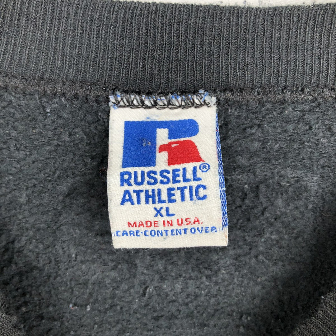 90'S Russell NFL Pittsburgh Steelers Print Sweatshirt, Made in USA, Men's Size XL (approx.) cotton black type Vintage Second Hand