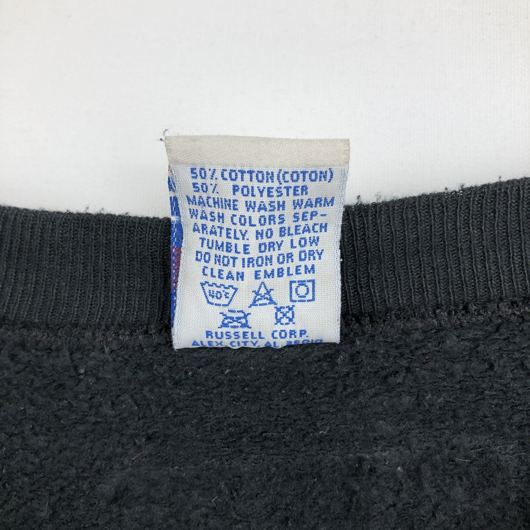 90'S Russell NFL Pittsburgh Steelers Print Sweatshirt, Made in USA, Men's Size XL (approx.) cotton black type Vintage Second Hand