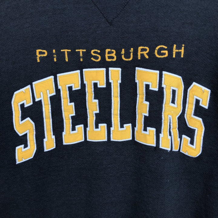 90'S Russell NFL Pittsburgh Steelers Print Sweatshirt, Made in USA, Men's Size XL (approx.) cotton black type Vintage Second Hand