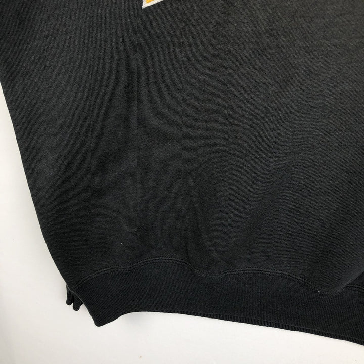 90'S Russell NFL Pittsburgh Steelers Print Sweatshirt, Made in USA, Men's Size XL (approx.) cotton black type Vintage Second Hand