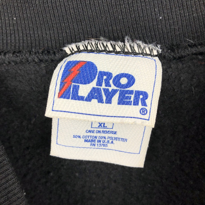 90'S PRO PLAYER NFL Pittsburgh Steelers Print Sweatshirt, Made in USA, Men's XL (approx.) cotton black type Vintage Second Hand