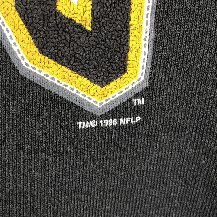 90'S PRO PLAYER NFL Pittsburgh Steelers Print Sweatshirt, Made in USA, Men's XL (approx.) cotton black type Vintage Second Hand