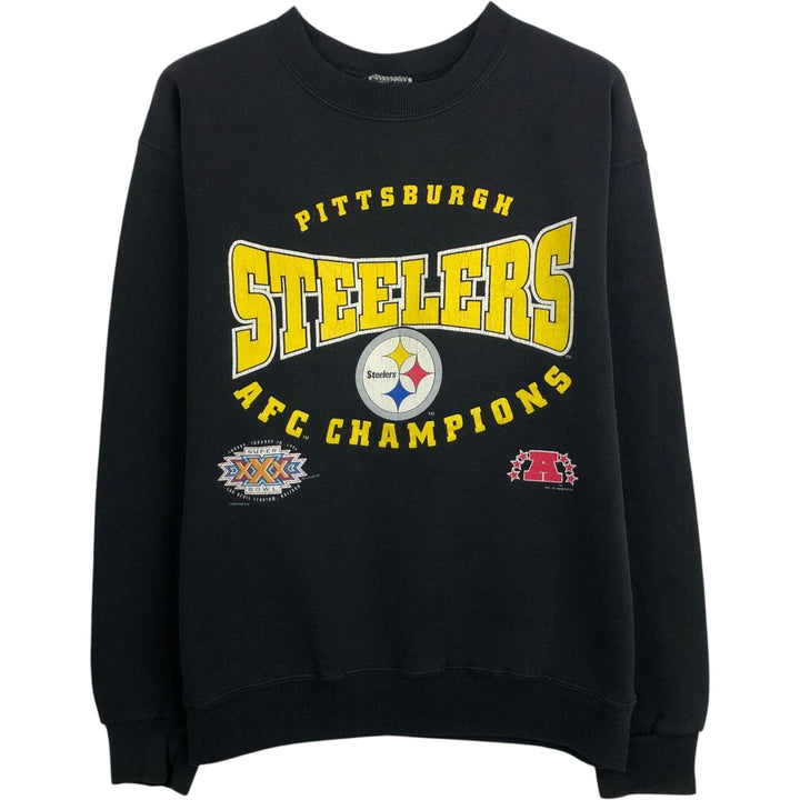 90'S NUTMEG NFL Print Sweatshirt, Made in USA, Men's XL equivalent, Vintage cotton black type Vintage Second Hand
