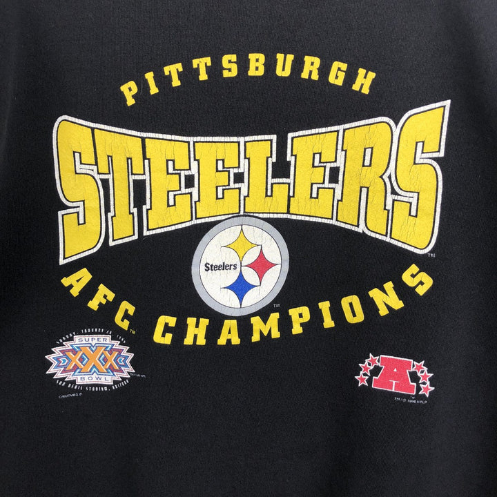 90'S NUTMEG NFL Print Sweatshirt, Made in USA, Men's XL equivalent, Vintage cotton black type Vintage Second Hand