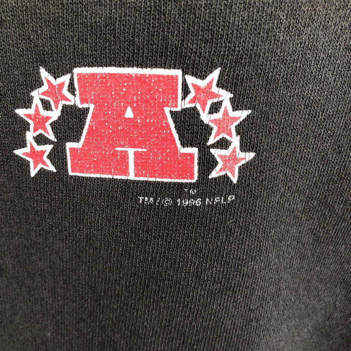 90'S NUTMEG NFL Print Sweatshirt, Made in USA, Men's XL equivalent, Vintage cotton black type Vintage Second Hand