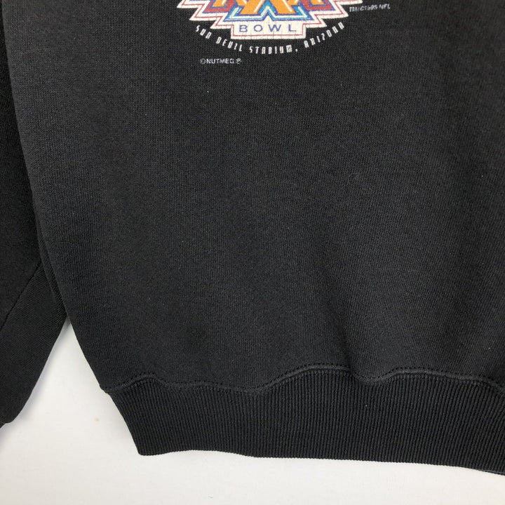 90'S NUTMEG NFL Print Sweatshirt, Made in USA, Men's XL equivalent, Vintage cotton black type Vintage Second Hand