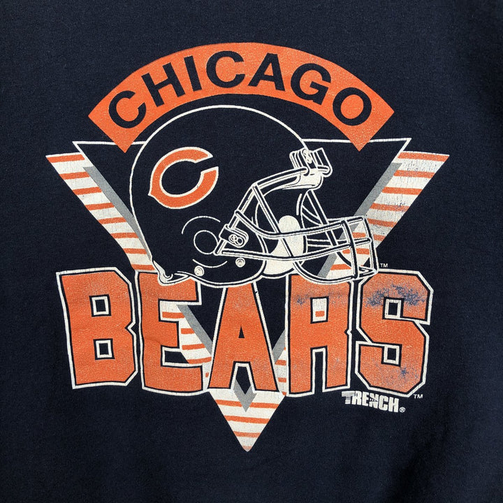 90'S TRENCH NFL Chicago Bears Print Sweatshirt, Made in USA, Men's Size L (Equivalent), Vintage polyester navy blue type Vintage Second Hand