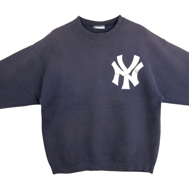 MLB New York Yankees sweatshirt, men's size L (approx.) unclear navy blue type Vintage Second Hand