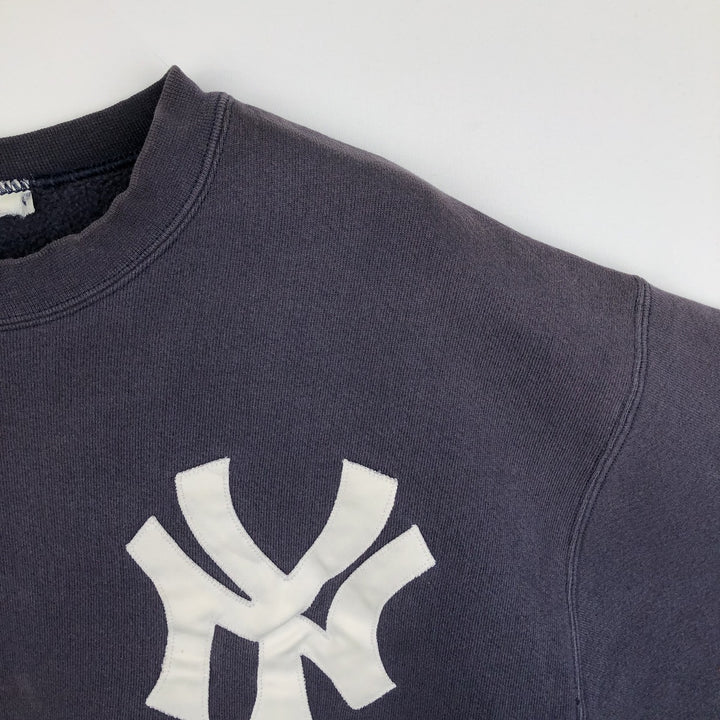 MLB New York Yankees sweatshirt, men's size L (approx.) unclear navy blue type Vintage Second Hand