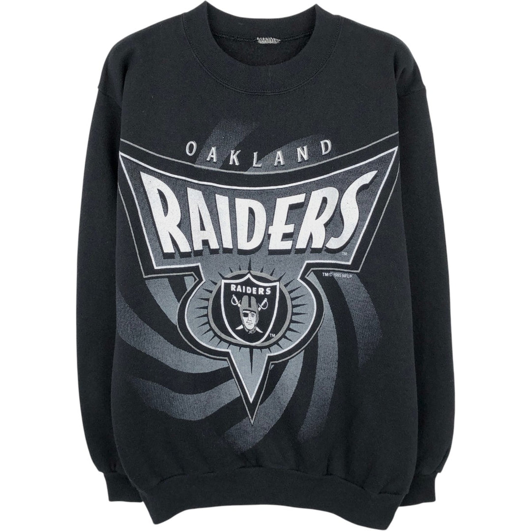 90'S NFL Oakland Raiders Print Sweatshirt, Men's Size S (approx.), Vintage unclear black type Vintage Second Hand