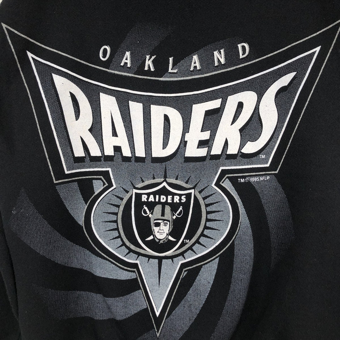 90'S NFL Oakland Raiders Print Sweatshirt, Men's Size S (approx.), Vintage unclear black type Vintage Second Hand