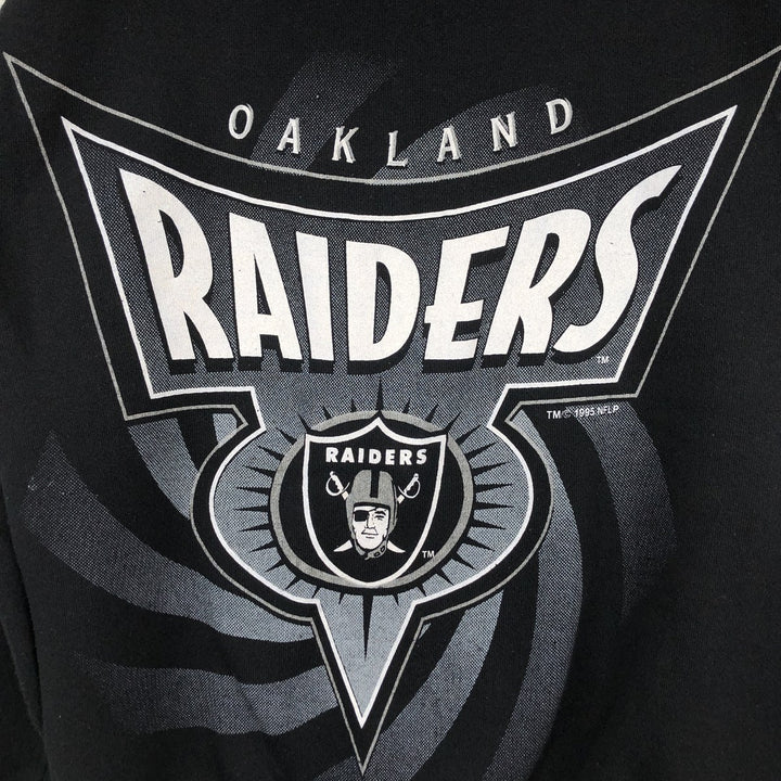 90'S NFL Oakland Raiders Print Sweatshirt, Men's Size S (approx.), Vintage unclear black type Vintage Second Hand