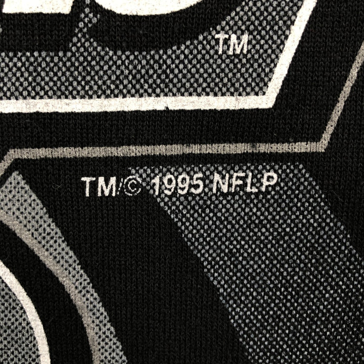 90'S NFL Oakland Raiders Print Sweatshirt, Men's Size S (approx.), Vintage unclear black type Vintage Second Hand